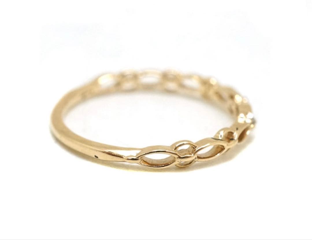 agete【アガット】リング 指輪 K10 ダイヤモンドD0.02ct　11号