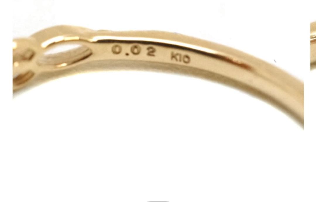 agete【アガット】リング 指輪 K10 ダイヤモンドD0.02ct　11号