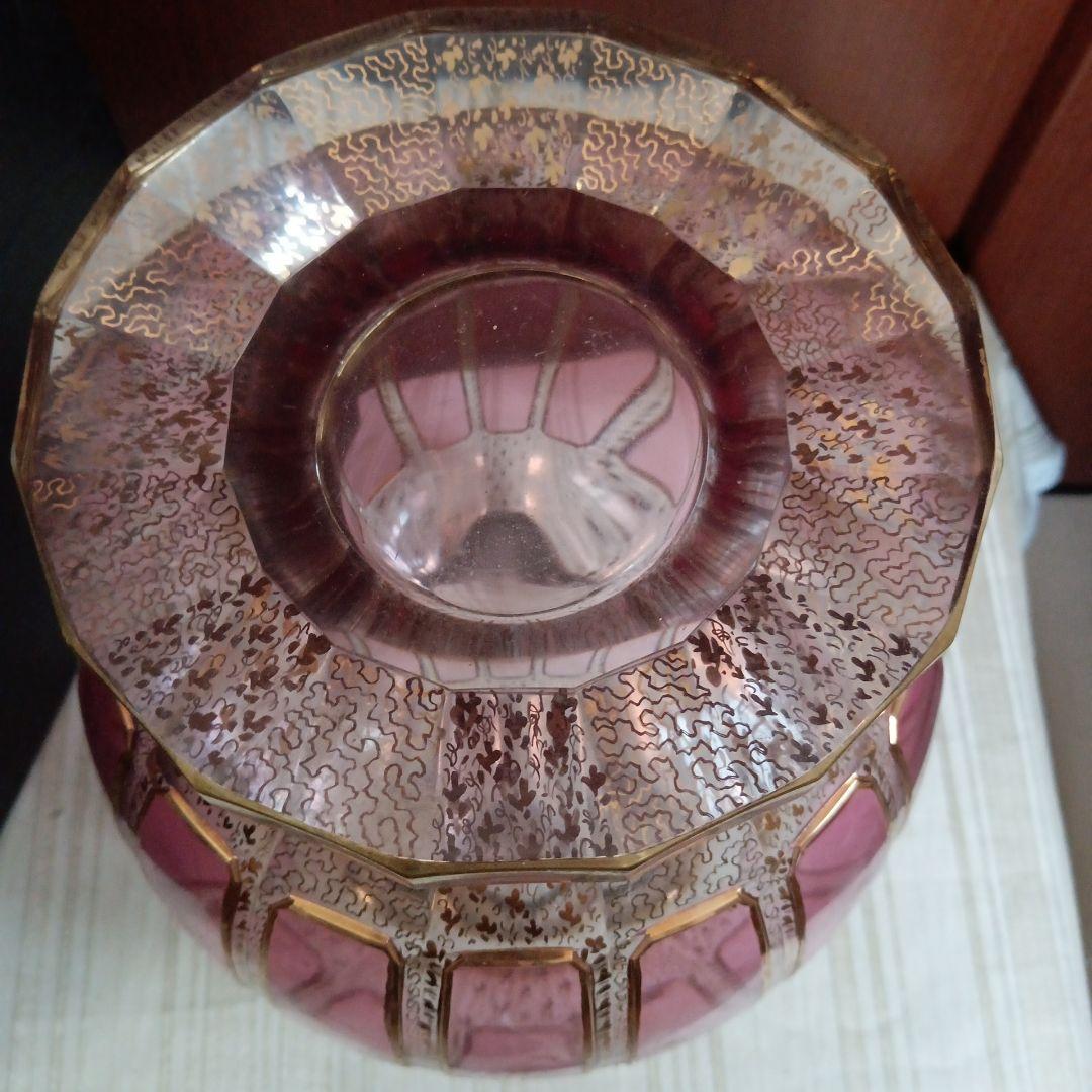 ちかちゃん ボヘミアングラス チェコスロバキア製 豪華花瓶