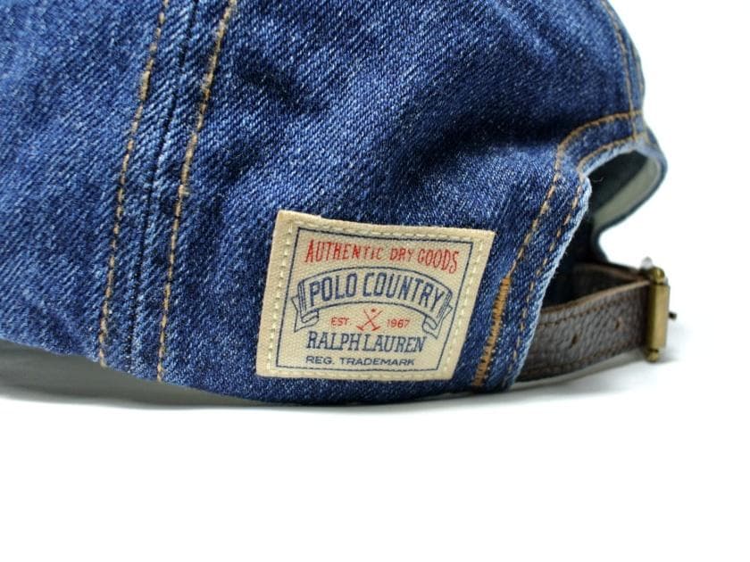 新品【ポロ カントリー】90年代復刻・刺繍デニムベースボールキャップ・本藍染め