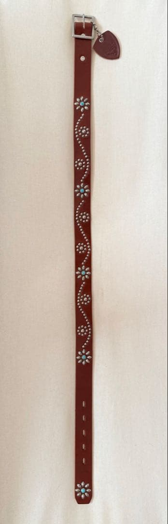 ⭐️新品⭐️HTC⭐️フラワーターコイズ⭐️シルバースタッズ⭐️ブラウンレザー⭐️30インチ