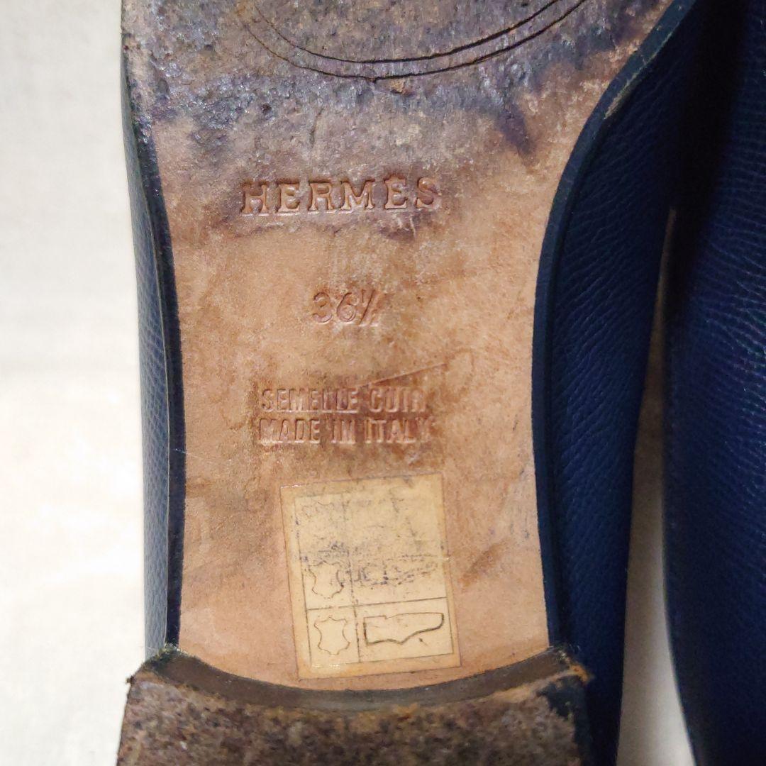 【美品】エルメス モカシン グレナン ローファー バイカラー シェーヌダンクル