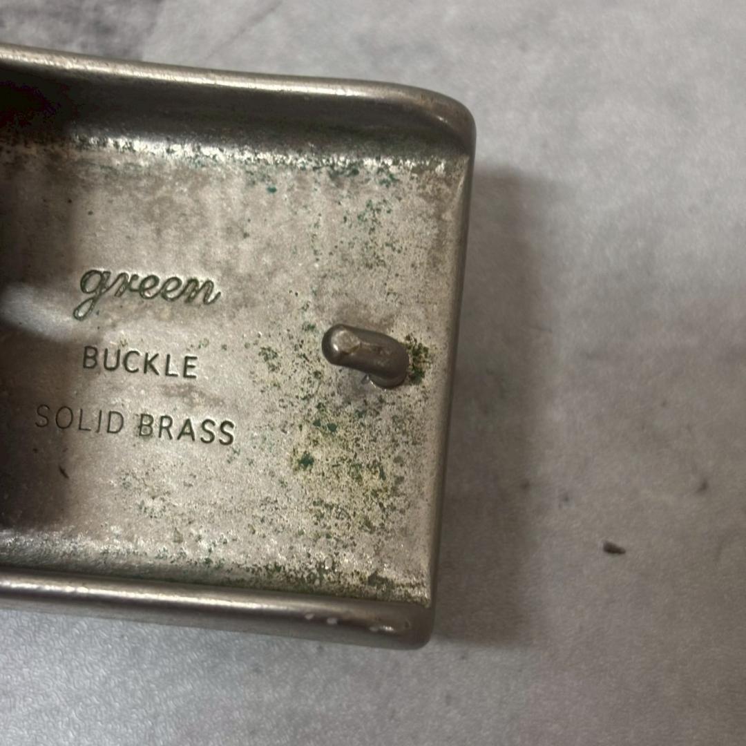 green 現HYKE 金属バックル レザーベルト 34inch DMG24
