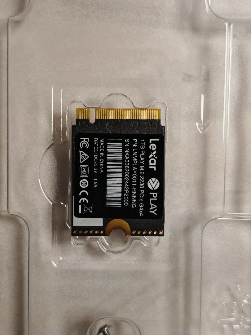 2個セット 1TB Gen4 M.2 2230 SSD Lexar PLAY