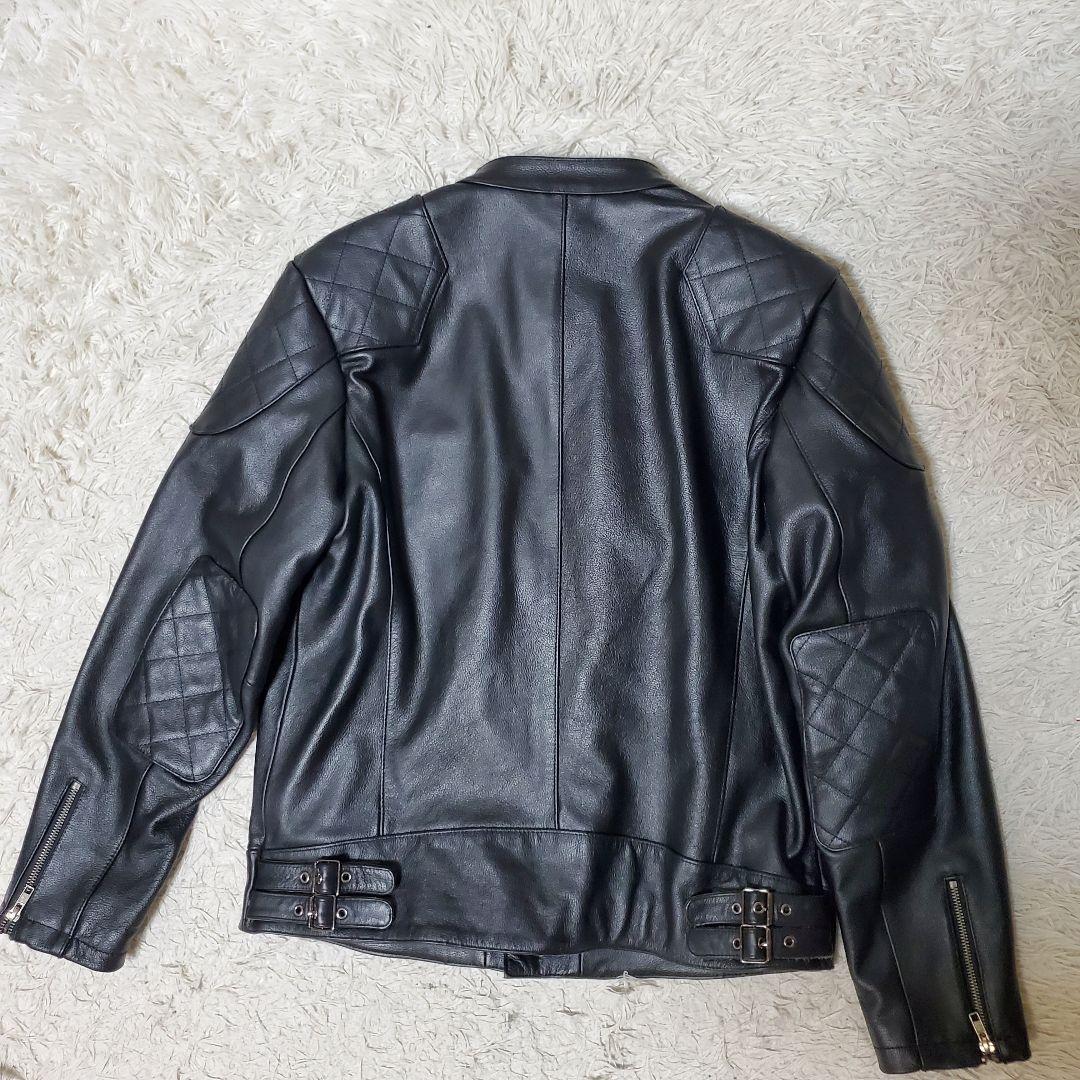 極美品 希少サイズ BOLINI レザー シングル ライダース 50 ブラック