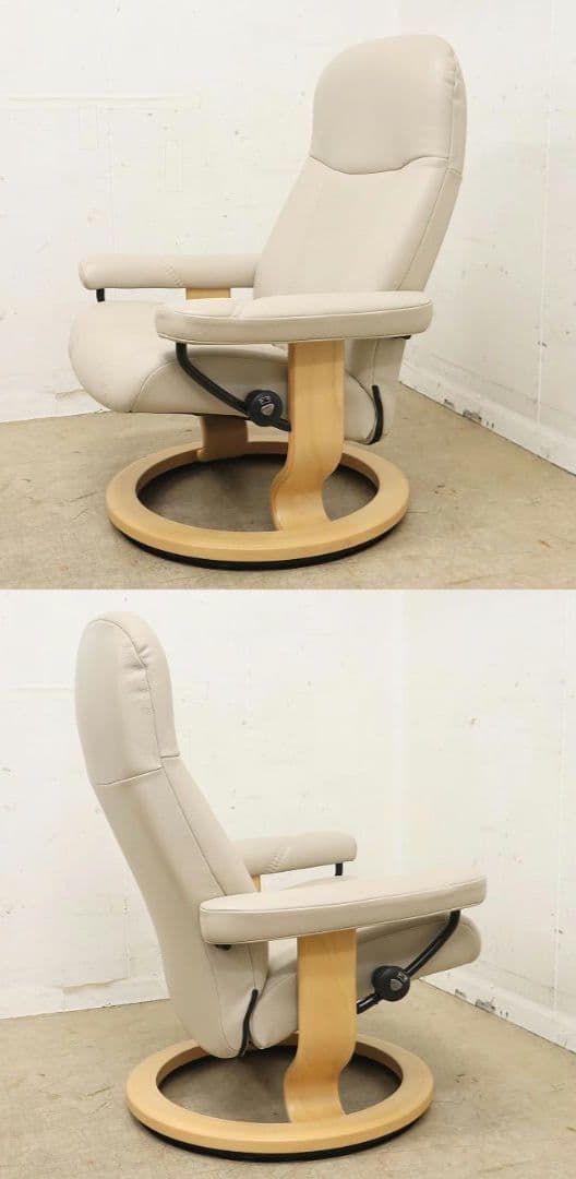 展示美品！エコーネス【コンサルM】ストレスレスチェア＆オットマン・本革