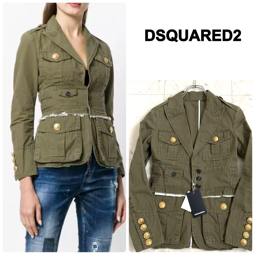 新品タグ付きDSQUARED2 ミリタリージャケット 金ボタン　イタリア製38