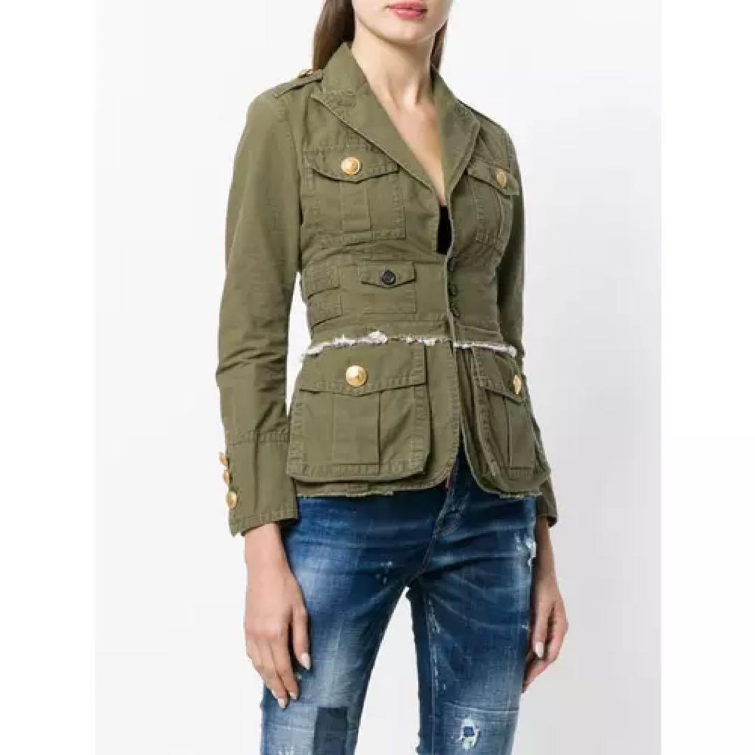 新品タグ付きDSQUARED2 ミリタリージャケット 金ボタン　イタリア製38