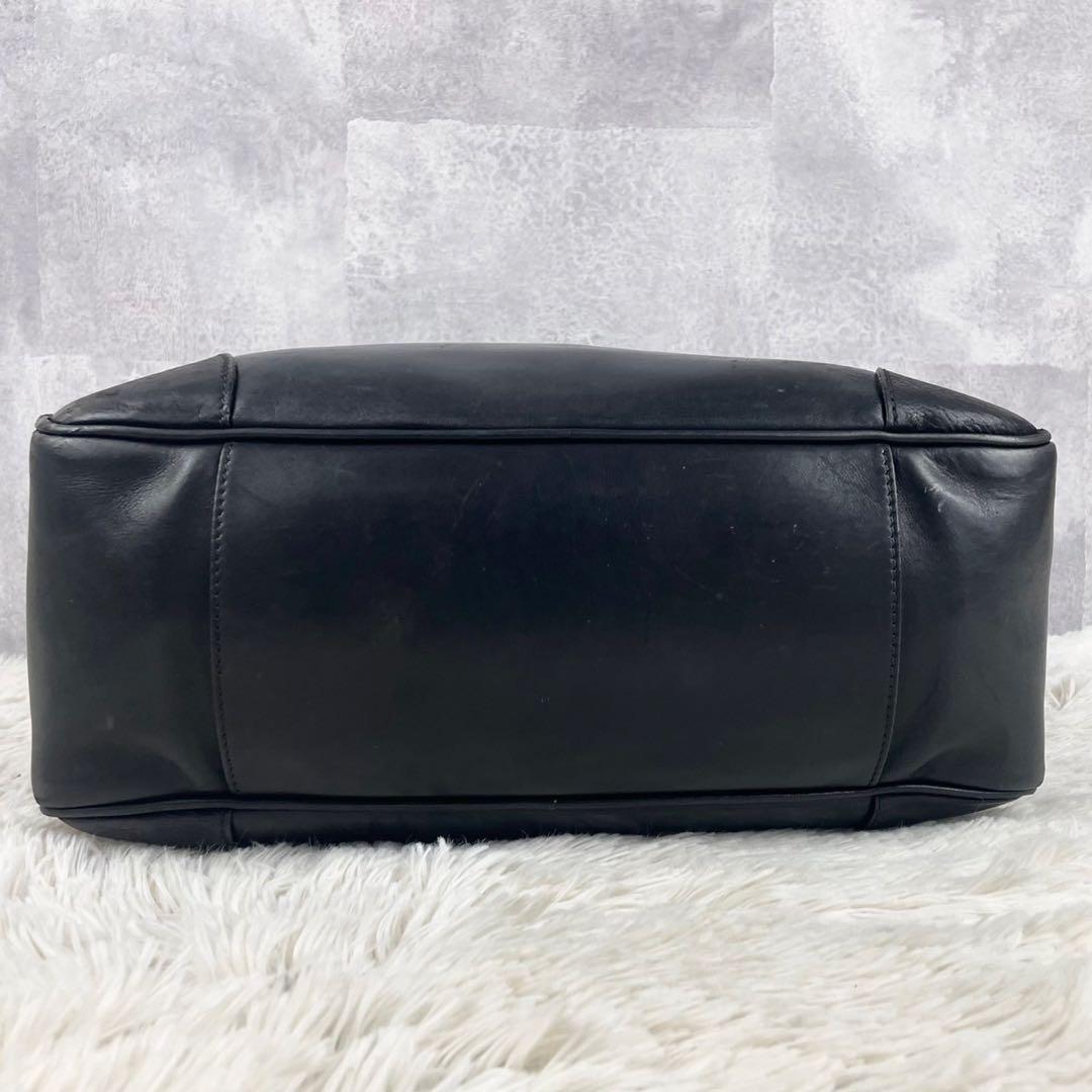 美品 セリーヌ レザー ボストンバッグ フィービー期 ロゴ型押し ブラック