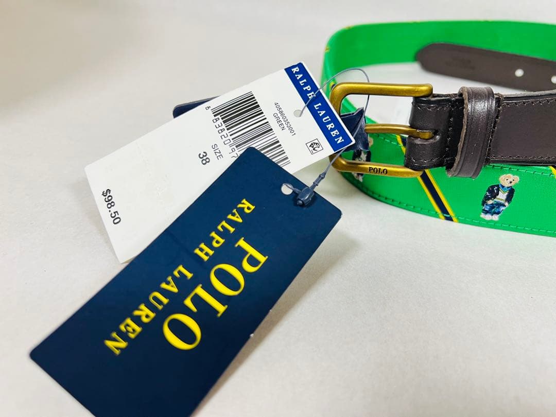 レア USA限定 日本未発売 クマ デザイン ポロ メンズ ベルト 96cm 2