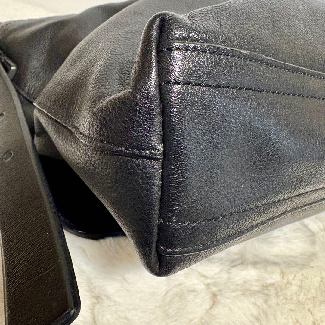 【美品】コーチ　トンプソンメッセンジャーバック70313 ブラック2way