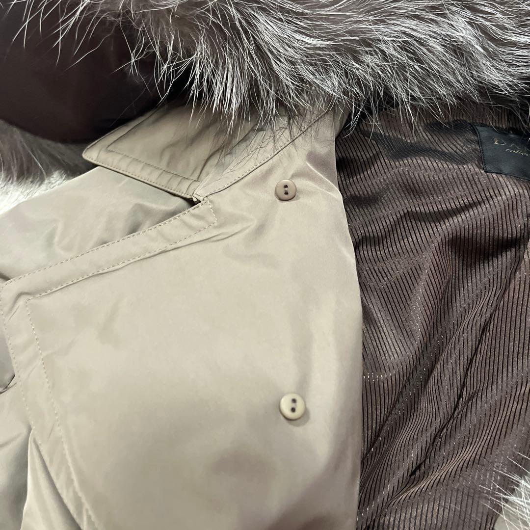 新品　ダーマコレクション　フォックスファーダウンコート　グレージュ　13号