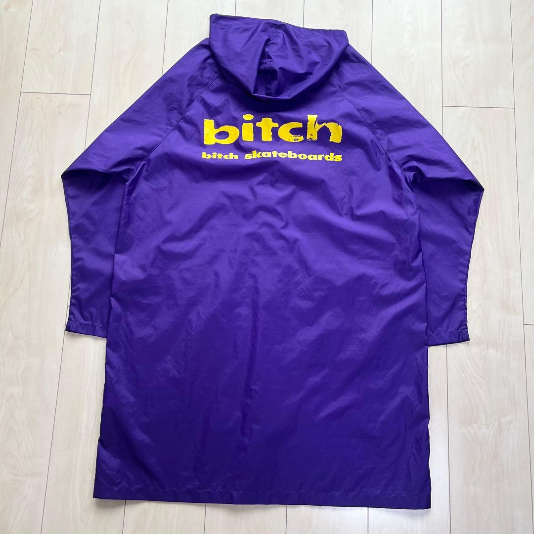 90s Bitch Skateboards ビッチ ナイロンコート フード 紫