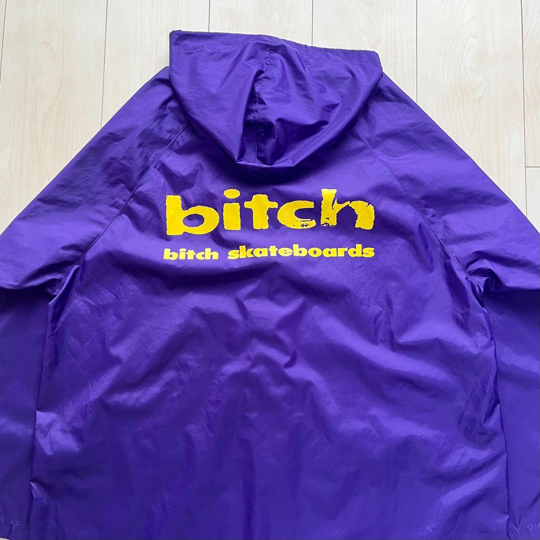 90s Bitch Skateboards ビッチ ナイロンコート フード 紫