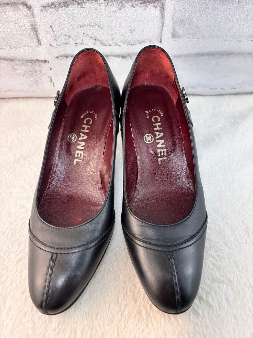 CHANEL ブラック ハイヒール　ココマーク35 1/2 （22.5㎝）