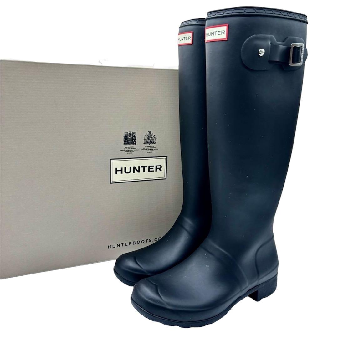 極美品 25.0cm HUNTER ハンター レインブーツ 長靴