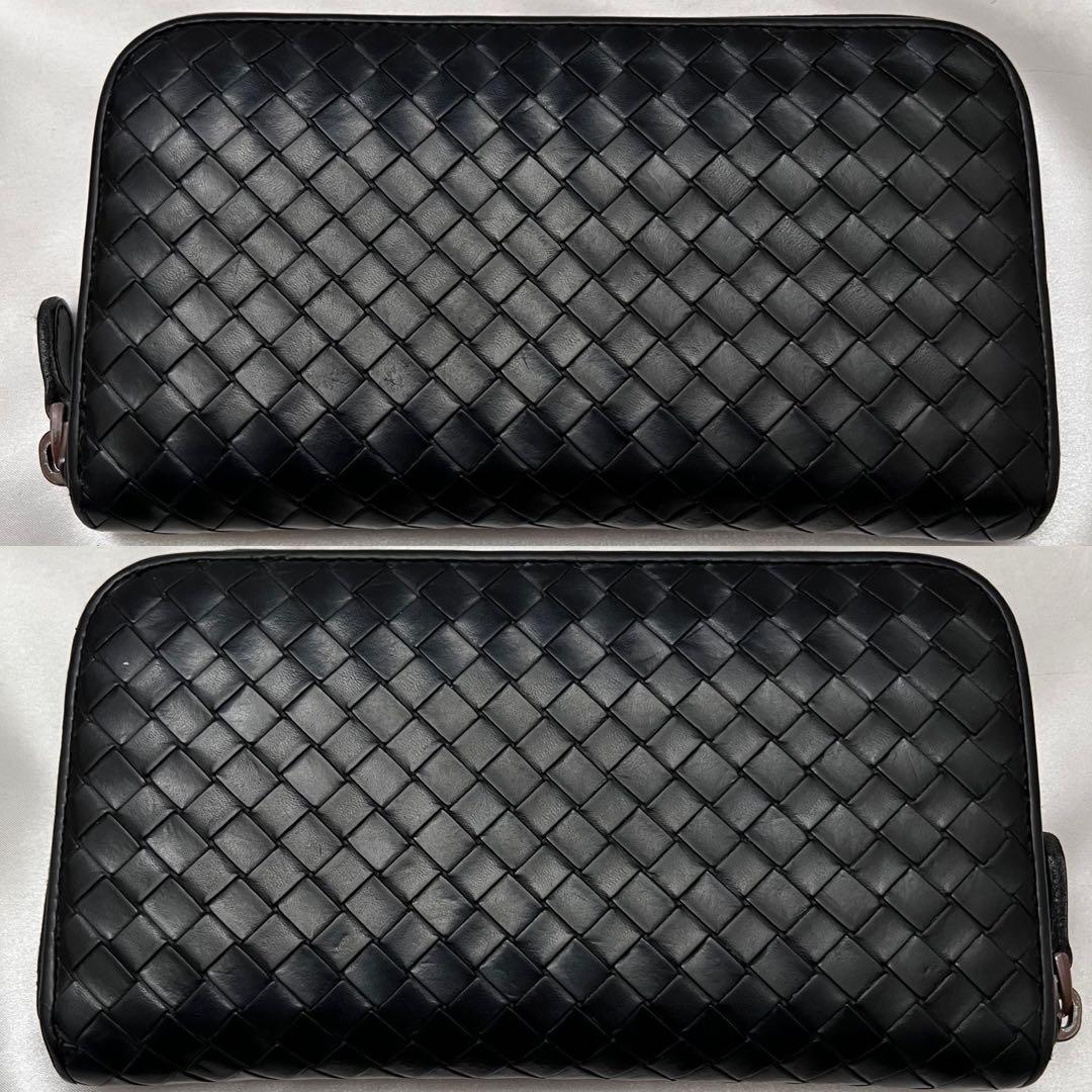 ◇美品◇ボッテガヴェネタ　長財布　ラウンドジップ　イントレチャート　ブラック