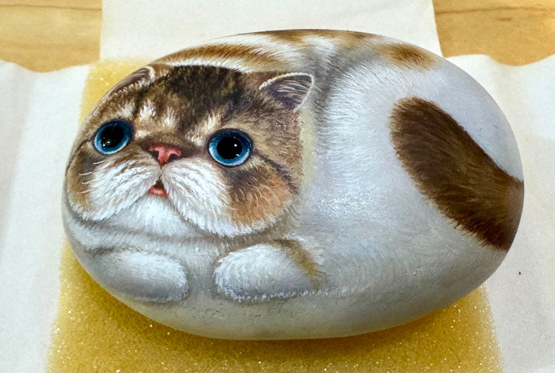 猫石　木箱入り　エキゾチック　美品