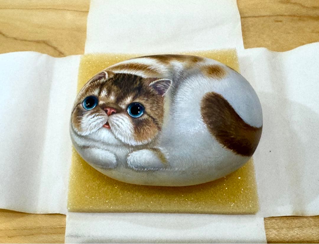 猫石　木箱入り　エキゾチック　美品