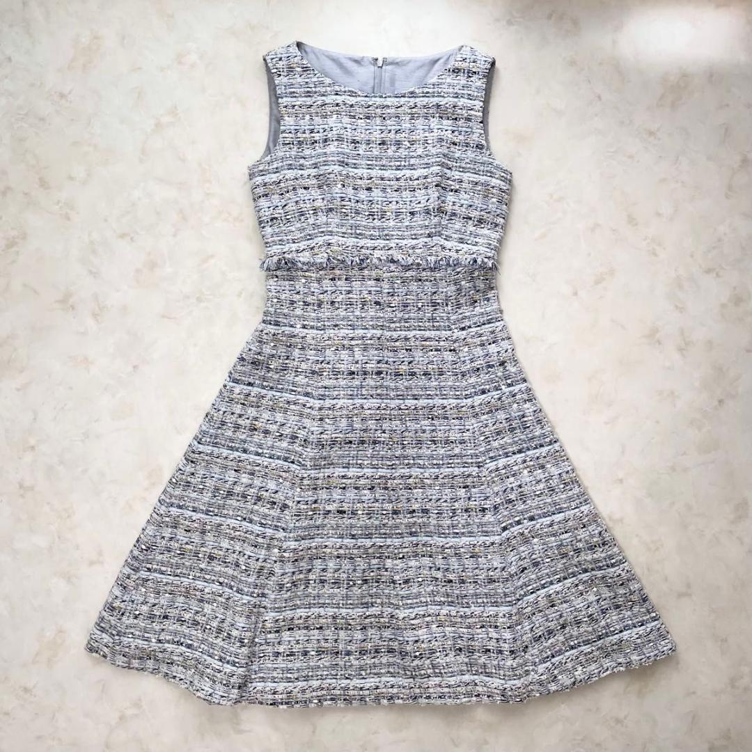 【美品】ANAYI MALHIA KENT ミックスラメツイードワンピース M