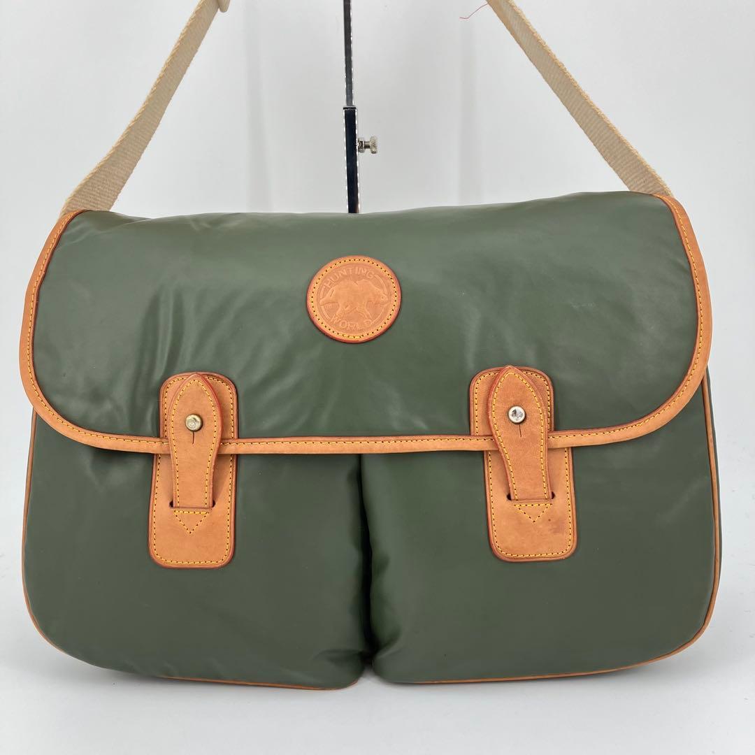 【良品✨】ハンティングワールド メッセンジャーバッグ ショルダー バチュークロス