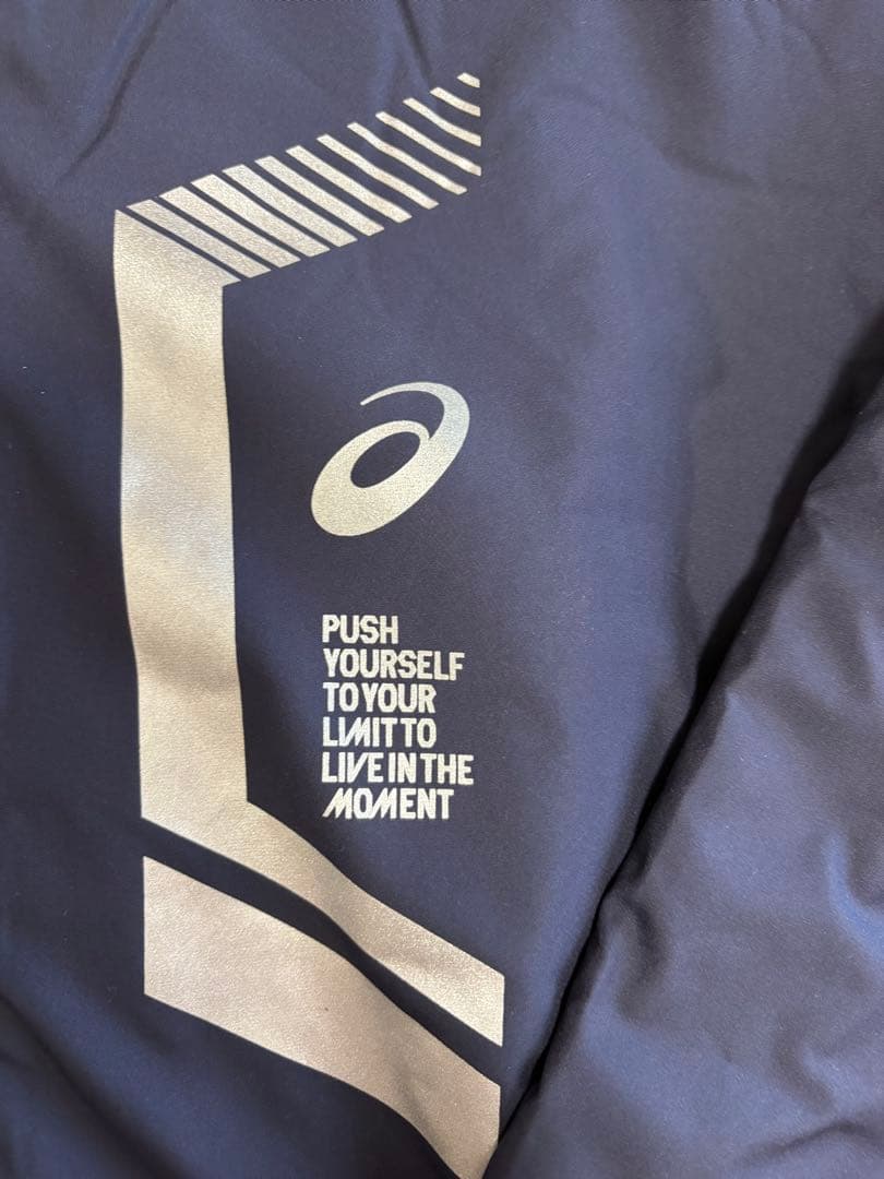 新品　ASICS中綿ウインドブレーカー上下セット　ネイビーL