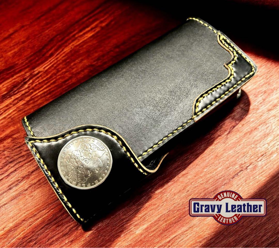 ナ*2様 Gravy Leather コードバン ロングウォレット フラットヘッ