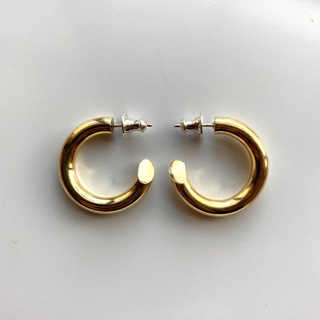 シルバー925 4×23mm 真鍮　フープピアス
