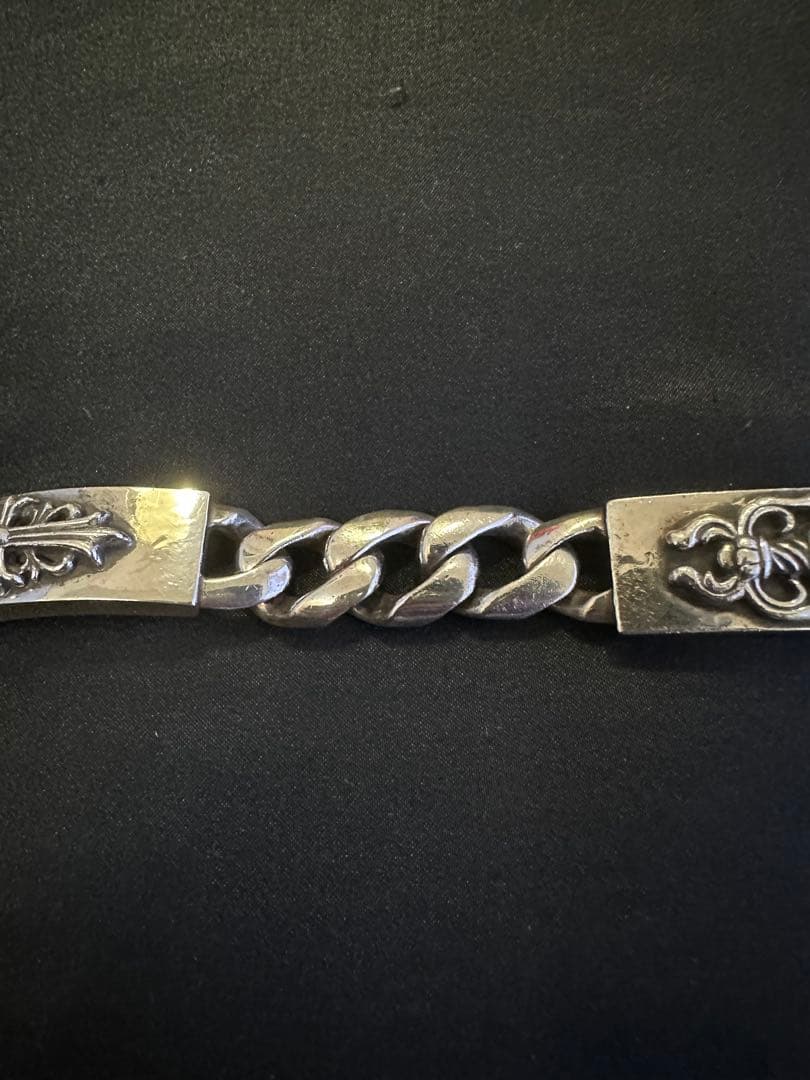 ★リンカン購入証明書付き★クロムハーツダブルIDブレスレット　フローラルクロス