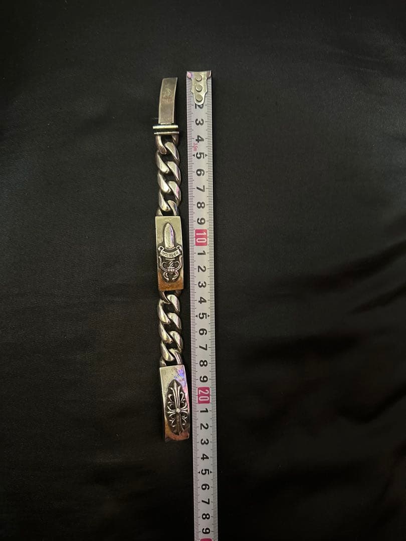 ★リンカン購入証明書付き★クロムハーツダブルIDブレスレット　フローラルクロス