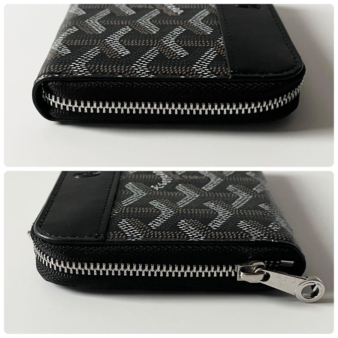 ゴヤール　マティニョン PM ウォレット　ラウンドジップ　レザー　黒　ブラック