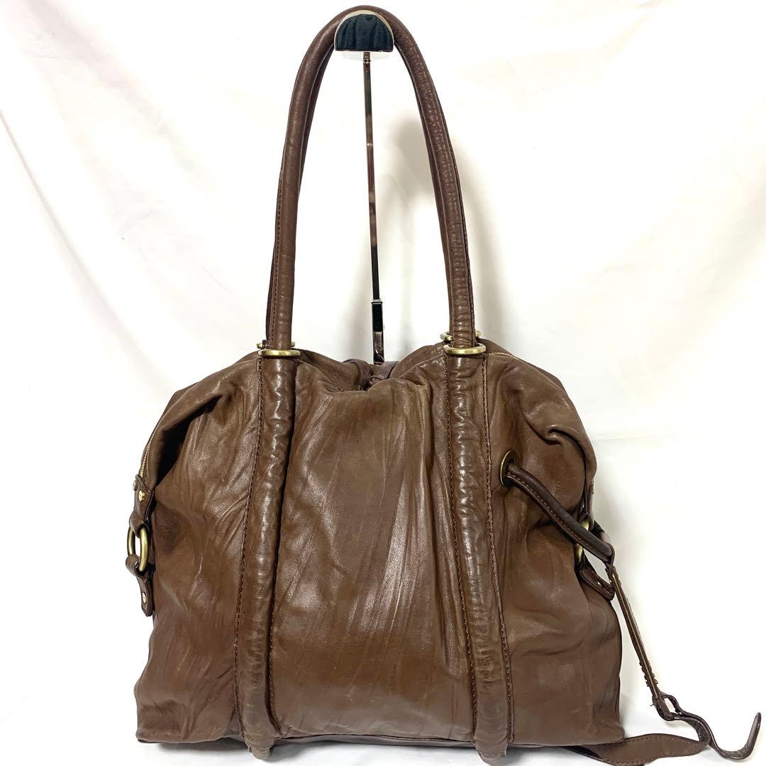 美品✨ ジバンシー　オールレザー　トートバッグ　ボストン　ブラウン　Y2K