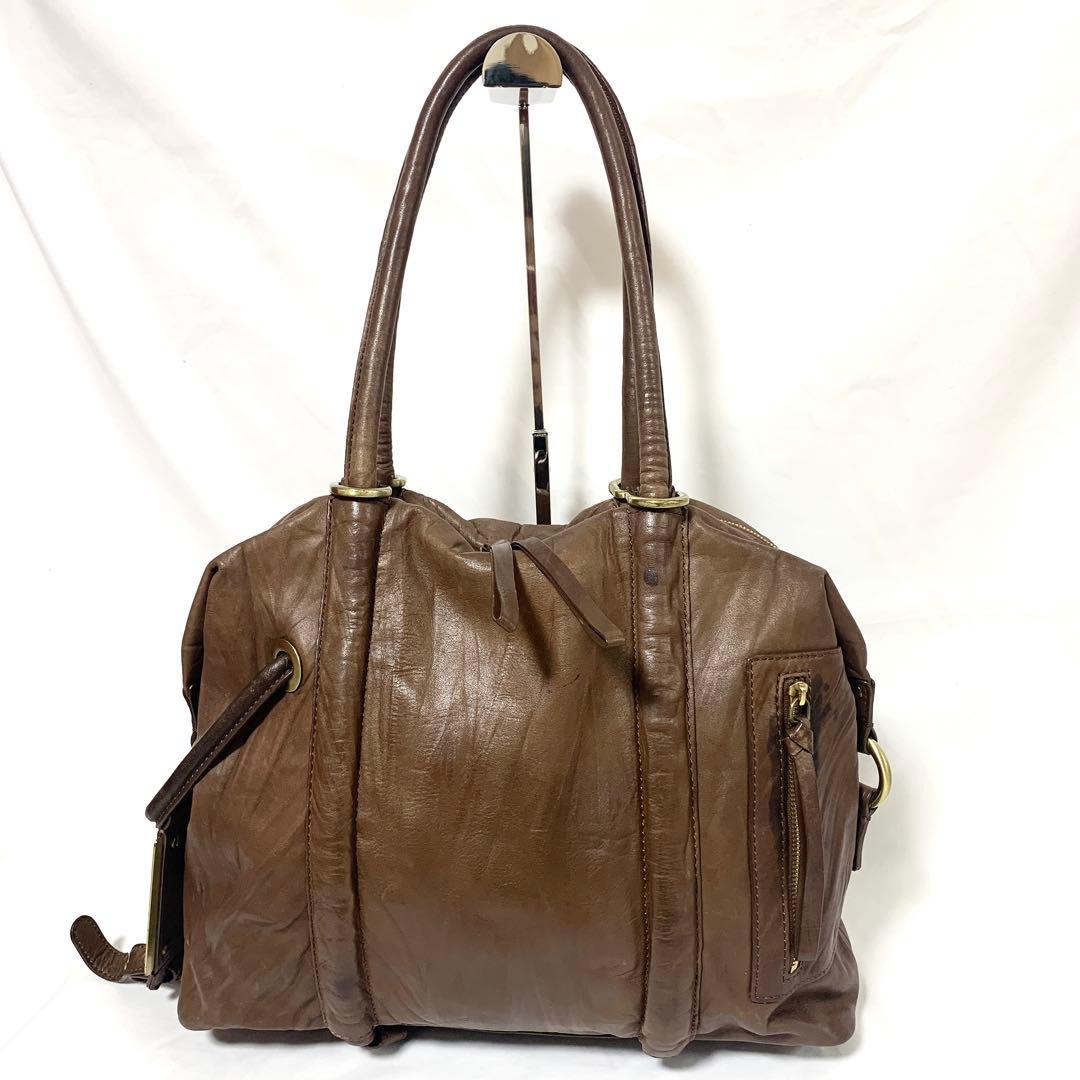 美品✨ ジバンシー　オールレザー　トートバッグ　ボストン　ブラウン　Y2K