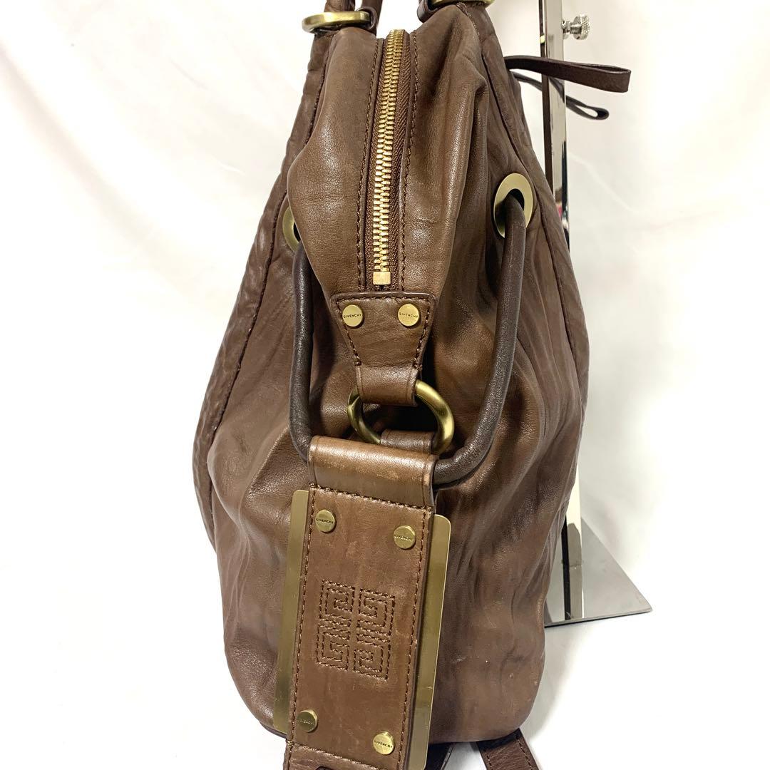 美品✨ ジバンシー　オールレザー　トートバッグ　ボストン　ブラウン　Y2K