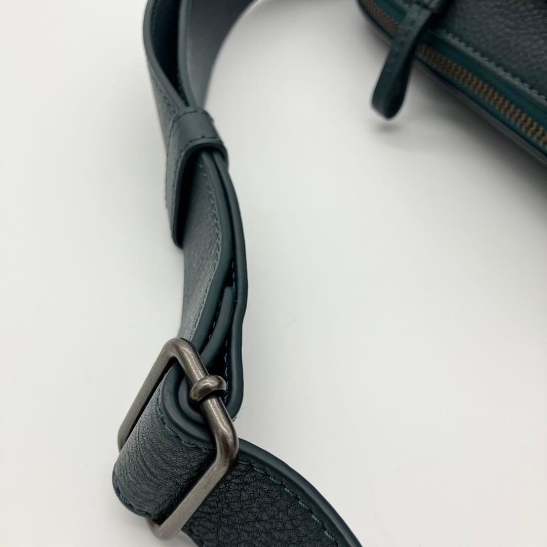 ⭐️極美品⭐️ マザーハウス カゼマトウ ボディバッグ シボ革 グリーニッシュブルー