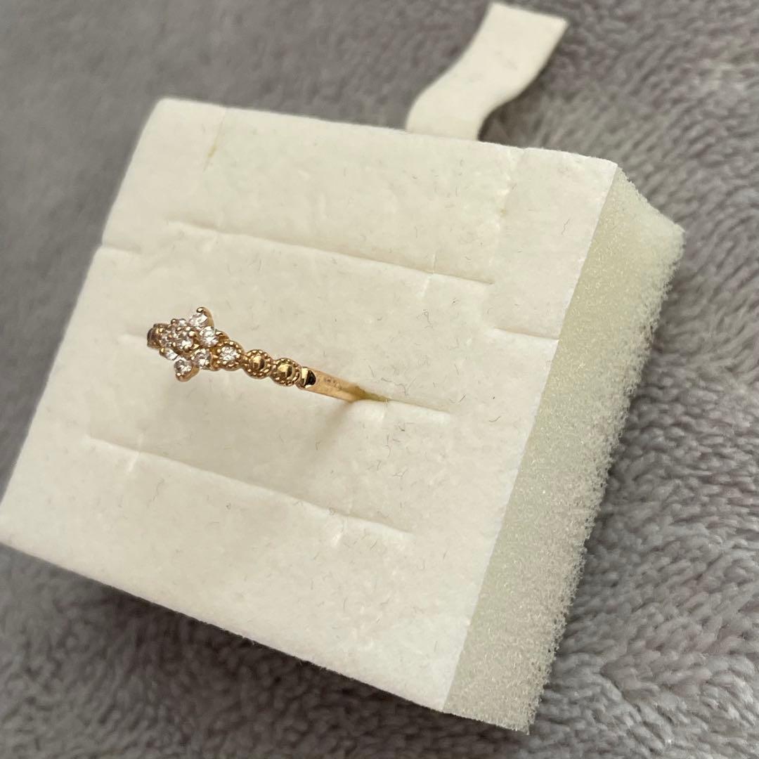 【TSUTSUMI】ピンキーリング K10イエローゴールドダイヤモンド