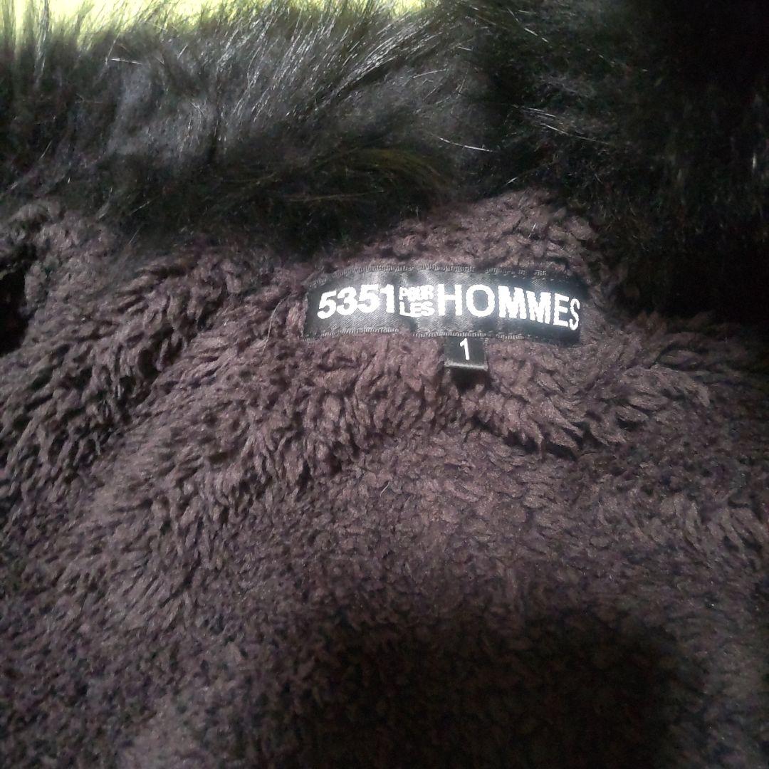 5351 POUR LES HOMMES ファー・ボア付きコート