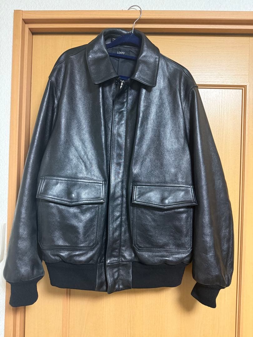 LOEFF ブラック レザージャケット サイズ2