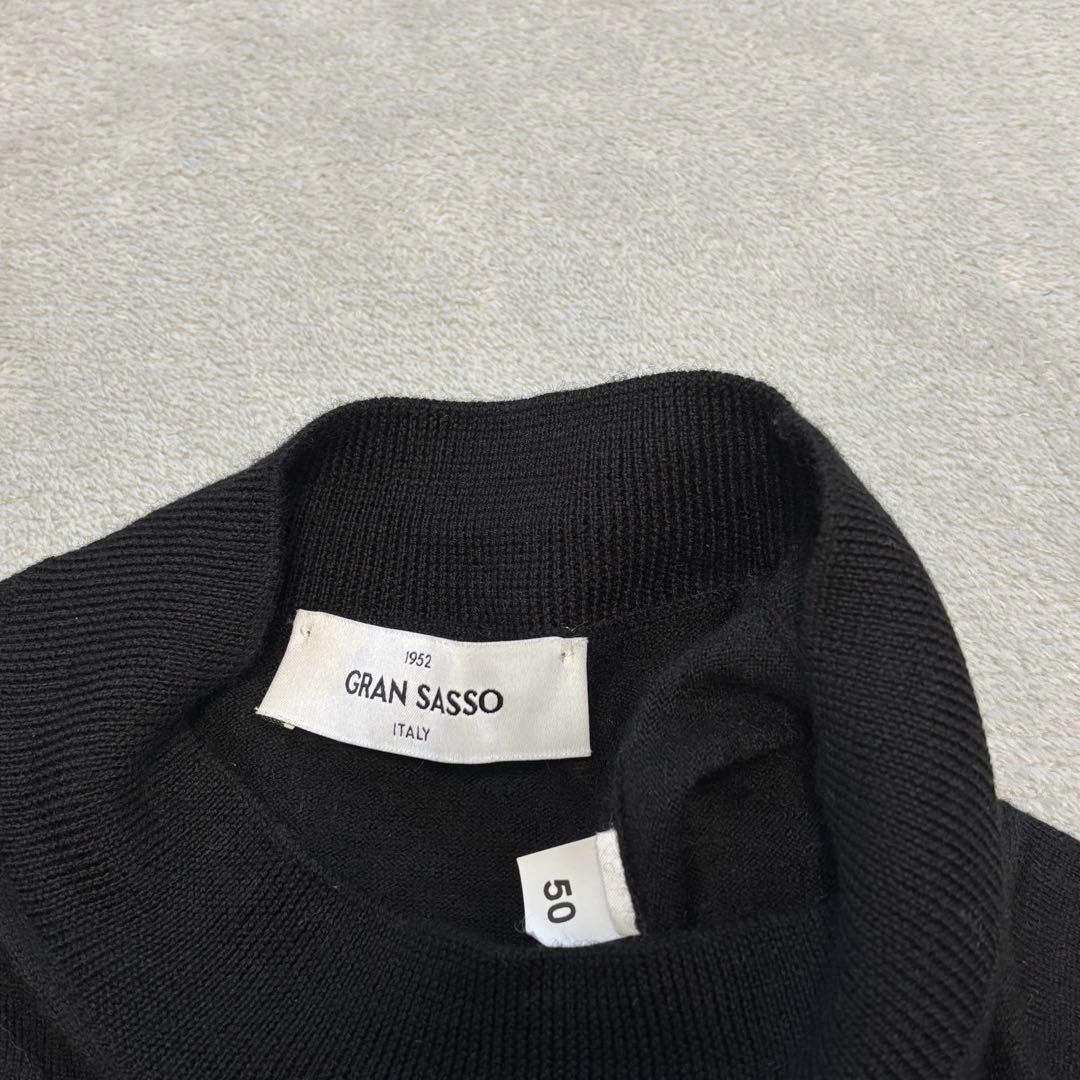 美品✨Gran Sasso モックネック 50 ニット セーター 黒 現行