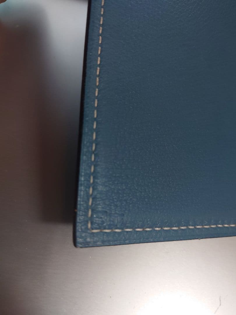 【 HERMES 】エルメス マウスパッド レザー ブラックxブルー