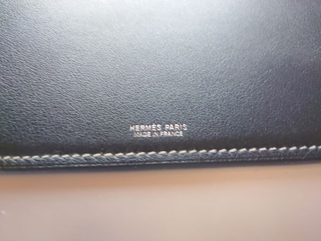 【 HERMES 】エルメス マウスパッド レザー ブラックxブルー