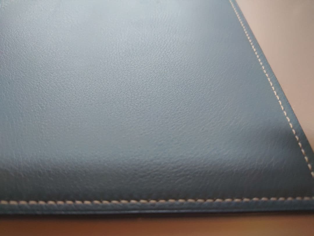 【 HERMES 】エルメス マウスパッド レザー ブラックxブルー