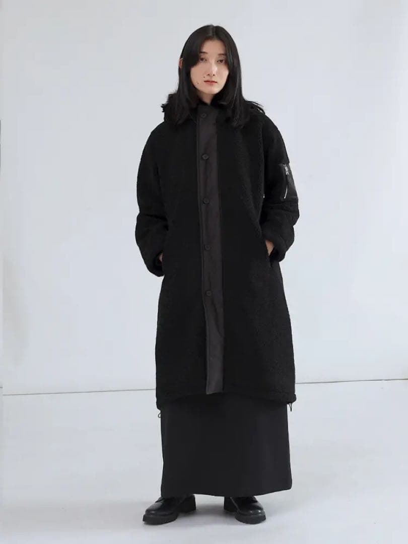 LASUD ボアコートブラック　未使用品　サイズ9号　定価34000円 タグ無し