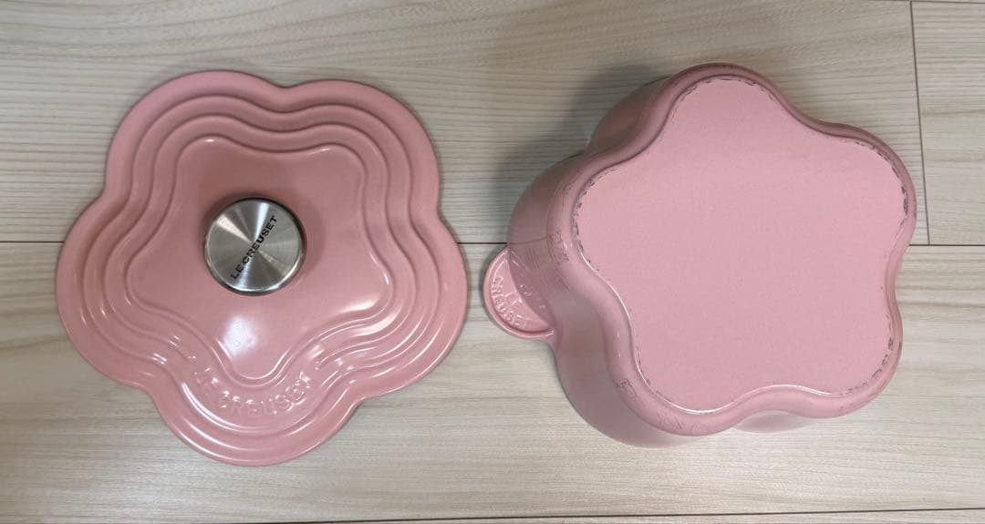 ルクルーゼ　ココットフルール　フレンチローズ ピンク　20cm 鍋