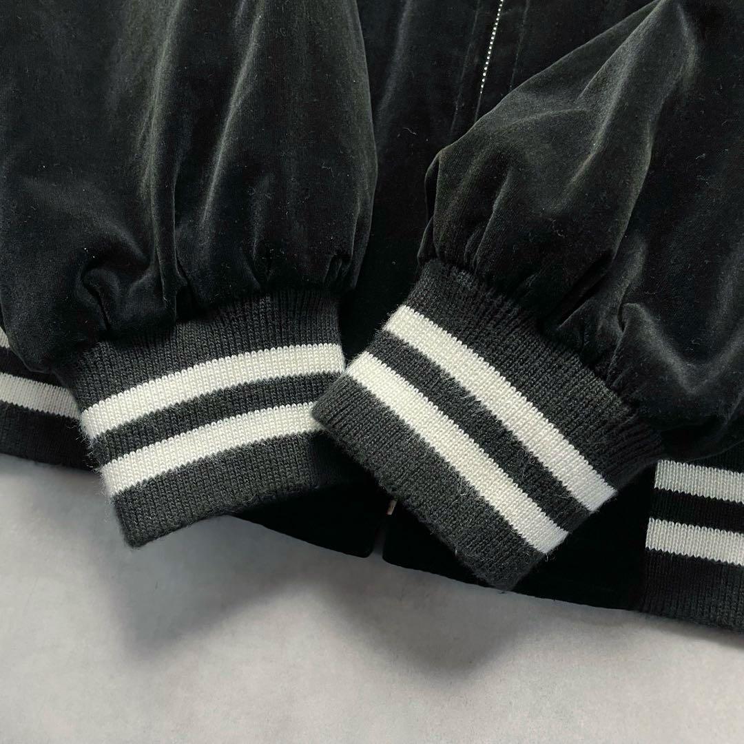 【日本製】ヤマコ 風神雷神 龍神 黒 別珍 ベロア スカジャン 和柄 希少 レア