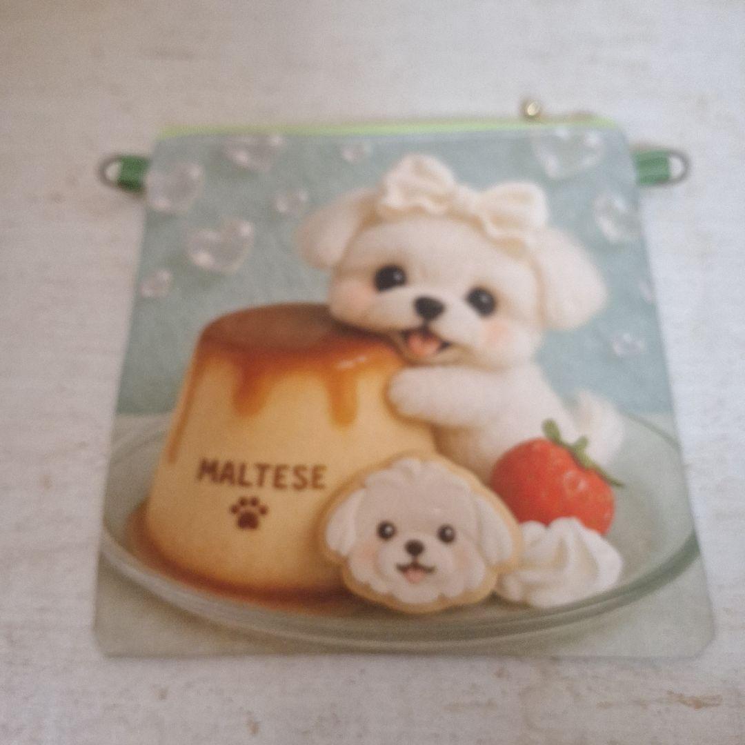 激レアパグパネル生地　ハンドメイド　まちなしバッグ　フラットポーチ