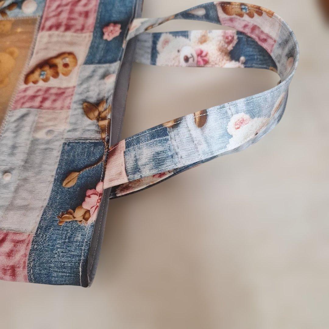 激レアパグパネル生地　ハンドメイド　まちなしバッグ　フラットポーチ