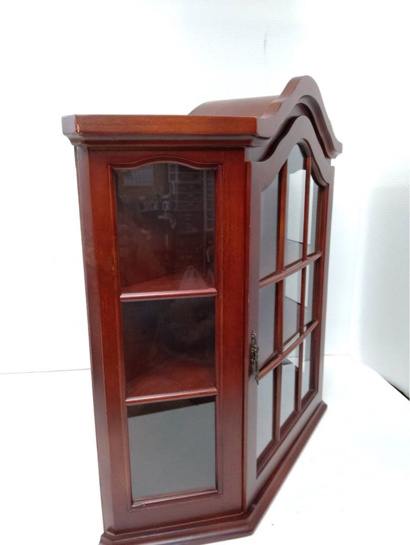 G1748 木製キャビネット 飾り棚 アンティーク 壁掛け コレクションケース