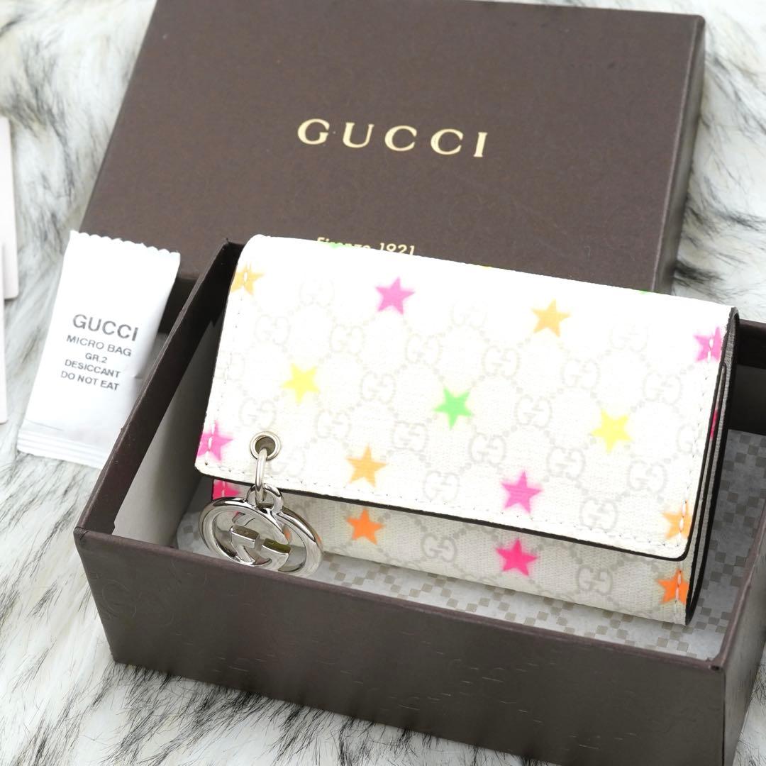 未使用品　箱付き　GUCCI グッチ　キーケース　GGスプリーム　マイクロGG