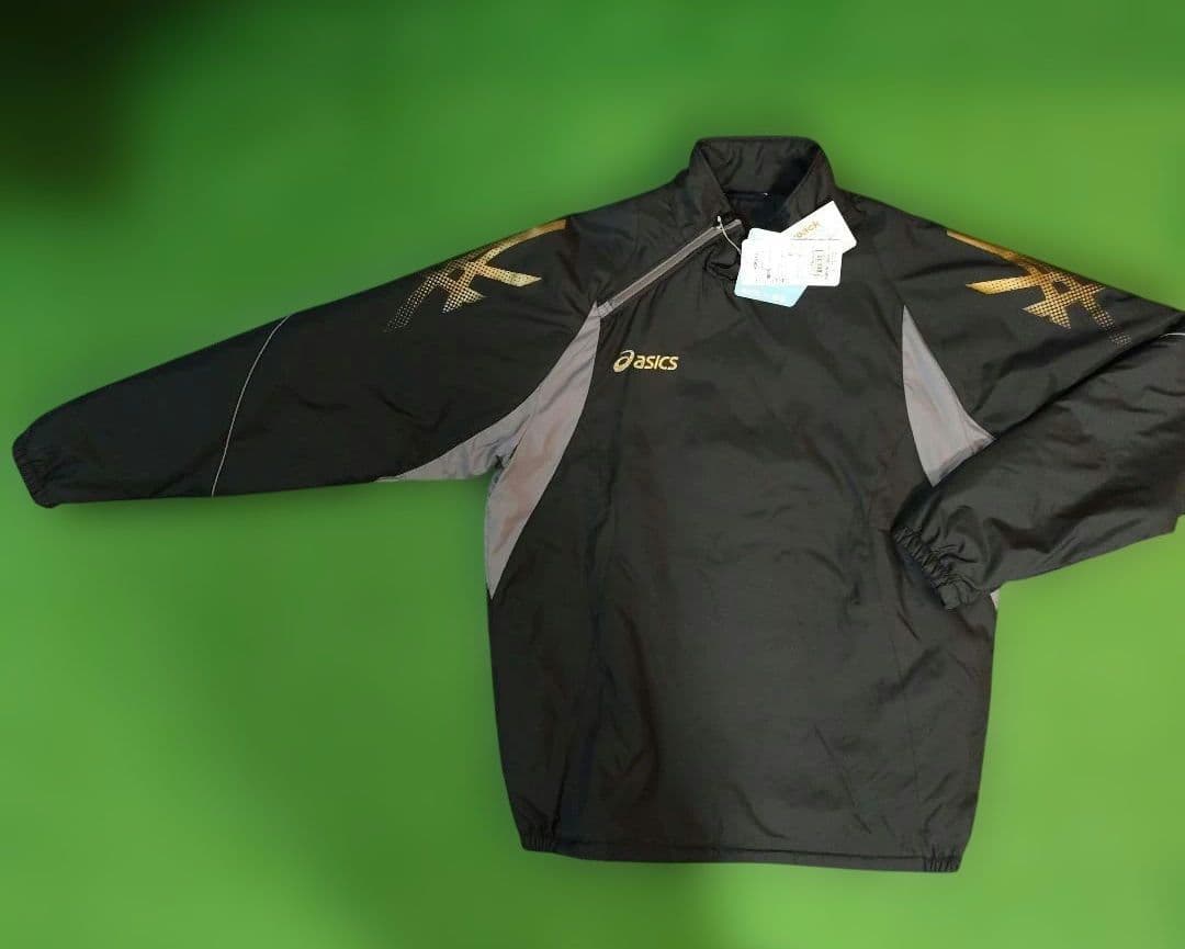 ハ*カ様 アシックス ブラック ウインドブレーカー上下 Oサイズ